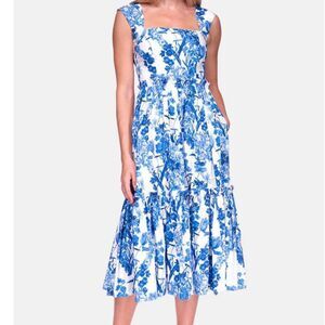 Cara Cara Claire Dress in Blue Floral Boho NWOT